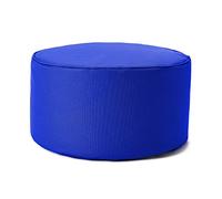 Lumaland Puff Reposapiés Impermeable Comfort Line - Taburete Otomano Redondo para Interior y Exterior - Resistente, Versátil y Moderno - 45 x 25 x 25 cm/Azul Real