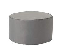 Lumaland Puff Reposapiés Impermeable Comfort Line - Taburete Otomano Redondo para Interior y Exterior - Resistente, Versátil y Moderno - 45 x 25 x 25 cm/Gris Plata