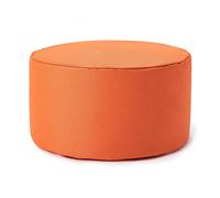 Lumaland Puff Reposapiés Impermeable Comfort Line - Taburete Otomano Redondo para Interior y Exterior - Resistente, Versátil y Moderno - 45 x 25 x 25 cm/Naranja