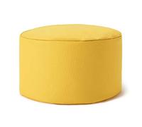 Lumaland Puff Reposapiés Impermeable Comfort Line - Taburete Otomano Redondo para Interior y Exterior - Resistente, Versátil y Moderno - 45 x 25 x 25 cm/Amarillo