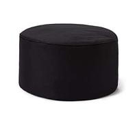 Lumaland Puff Reposapiés Impermeable Comfort Line - Taburete Otomano Redondo para Interior y Exterior - Resistente, Versátil y Moderno - 45 x 25 x 25 cm - Negro