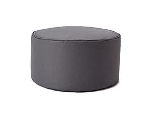 Lumaland Puff Reposapiés Impermeable Comfort Line - Taburete Otomano Redondo para Interior y Exterior - Resistente, Versátil y Moderno - 45 x 25 x 25 cm/Antracita