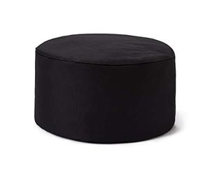Lumaland Puff Reposapiés Impermeable Comfort Line - Taburete Otomano Redondo para Interior y Exterior - Resistente, Versátil y Moderno - 45 x 25 x 25 cm - Negro