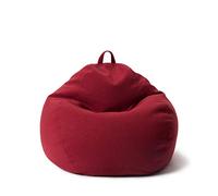 Lumaland puff Sillón Relax Moldeable de Interior 80x90x50cm | con Taburete Disponible | Puff Infantil con Relleno Incluido | 185 litros de Volumen [Rojo]