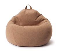 Lumaland puff Sillón Relax Moldeable de Interior | Pera Comfort Line 100x120x50cm | con Taburete Disponible | Infantiles con Relleno Incluido | 315 litros de Volumen [Marrón]