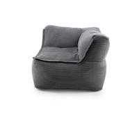 Lumaland Reposabrazos modular de esquina a la derecha - Serie de terciopelo acanalado - Sillón de interior suave - Ideal para módulos de sofá y para puff