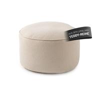 Lumaland Puf puf de la Gama Teddy | Taburete Interior con Relleno | Sillón Compacto con Perlas de poliestireno expandido | 3 en 1: puf, Mesa y reposapiés | Bean Bag - pequeño y Esponjoso | Ø 25 x 45