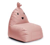 Lumaland Puf infantil impermeable para interior y exterior, material fácil de limpiar, 80 x 75 x 75 cm y 3,1 kg, color rosa