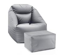 LUMALAND Saco Set AIR RELAX Beanbag Sillón Hinchable + Puf Asiento Taburete
