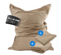 LUMALAND Saco XXL Cojín de Asiento Gigante Interior Cord Funda Exterior Relleno