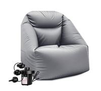 LUMALAND Sillón Puff AIR Inflable con Bomba Eléctrica Interior Exterior Gris