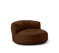 Lumaland Sofá Puff Redondo Grande 320l con Respaldo & Relleno Incluido - Sillón Relax Impermeable para Exterior - Mueble Ideal para Salón, Jardin y Terraza - 90 x 50 cm/Marrón