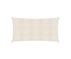Lumaland Sunsail Rectangular 2 x 4 Metros | Protección Solar Resistente a la Intemperie In uerdas de sujeción | Terraza, jardín y balcón, Tejido de Vela HDPE, protección UV [Crema]