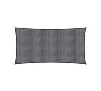 Lumaland Sunsail Rectangular 2 x 4 Metros | Protección Solar Resistente a la Intemperie In uerdas de sujeción | Terraza, jardín y balcón, Tejido de Vela HDPE, protección UV [Gris Oscuro]
