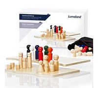 Lumaland Juego Pedagógico para el Entrenamiento y la Terapia Familiar Constelaciones Familiares y Sistémicas con 32 Figuras de Madera