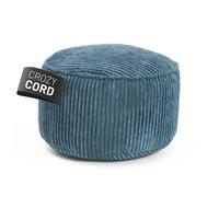 Lumaland Puf de Pana Compacto | 3 en 1: Taburete Cómodo, Mesa Práctica y Reposapiés Elegante | 50 L Para Juegos en Interiores | Ø 25 x 45 cm [Azul Oscuro]