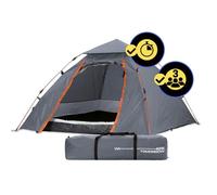 Lumaland Tienda de campaña| Tienda de cúpula para 2-3 Personas 215x195x120 cm | Tienda iglú para | Tienda de campaña para Senderismo y Festivales | Impermeable y Robusta | Fácil de Montar [Gris]
