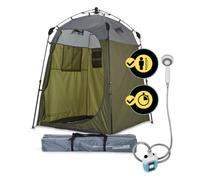 LUMALAND Tienda de Ducha Premium + Ducha de Camping con batería, Ideal para Camping, Festivales y Pesca, Resistente al Agua y al Viento, Tienda de baño para Interior y Exterior, con Ducha y Ducha de