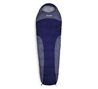Lumaland x Where Tomorrow Saco de Dormir Ligero Impermeable para Verano e Invierno con Bolsa de Transporte Incluida - Ideal para Camping, Acampada y Festivales - 230 x 80 x 25 cm/Azul Intenso