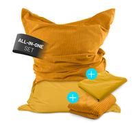 LUMALAND XXL Saco de Asiento Exterior Beanbag + Funda Indoor Cord Cojín de...