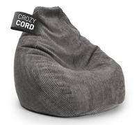 Lumaland XXL - Sillón tipo puf para juegos XXL de cordón | Sillón de juego para adultos y adolescentes | Cómodo Bean Bag 135 x 100 cm [Gris]