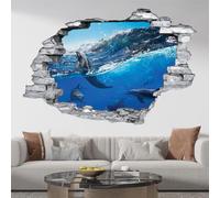 Lumalea 3617681952237 - Pegatinas para trompas de ojo con agujero en la pared (70 x 105 cm), diseño de delfines