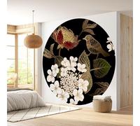 Lumalea - Papel pintado redondo y círculo de flores de pájaro - Papel estándar, 170 g, lavable - Diámetro 250 cm
