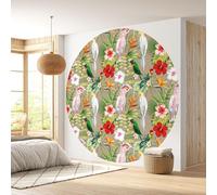 Lumalea - Papel pintado redondo y círculo de pájaros - Papel estándar, 170 g, lavable - Diámetro 250 cm