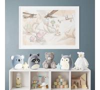 Lumalea - Póster infantil (3617681914211-100x150 cm), diseño de aviones y animales