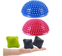 Lumanby 4 bolas de masaje Durian con forma de cacahuete para yoga, fitness, alivia el estrés, pies, masajeador muscular, bola de masaje para pies (juego de 5)