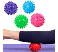 Lumanby 4 bolas de masaje para erizo doloridos, hombros, cuello, espalda, pies, tejido profundo, punto de activación, yoga y bola de masaje miofascial de liberación de 7,5 cm (2,95 pulgadas) (juego-4)