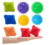 Lumanby 9 bolas de masaje con punta hexagonal para masajes de tejido profundo, reflexología de estrés, liberación miofásica, terapia de punto de activación (juego-2)