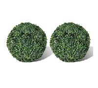 Lumanois Arbusto de Bolas Boj Artificial H27 cm 2 Unidades, Casa y jardín Decoración Flora Artificial, Verde, 0.9kg