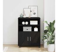 Lumanois Armario con Estante con Rueda Roble Negro 60 x 48 x 74.5 cm,Mobiliario,Armarios archivadores,23.2kg-869242