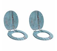 Lumanois Asiento de Inodoro de Cierre Suave 2 pcs Azul 44 x 38 cm,Fontanería,Piezas y Herramientas para componentes de fontanería,Accesorios de baño y bidé,Asientos de inodoros y bidés,6.4kg-3414537