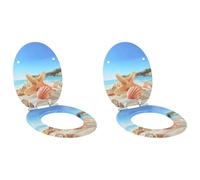 Lumanois Asiento de Inodoro de Cierre Suave 2 pcs Concha del mar,Fontanería,Piezas y Herramientas para componentes de fontanería,Accesorios de baño y bidé,Asientos de inodoros y bidés,6.4kg-3414533