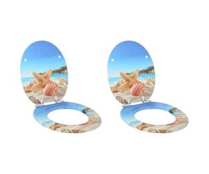 Lumanois Asiento de Inodoro de Cierre Suave 2 pcs Concha del mar,Fontanería,Piezas y Herramientas para componentes de fontanería,Accesorios de baño y bidé,Asientos de inodoros y bidés,6.4kg-3414533