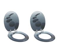 Lumanois Asiento de Inodoro de Cierre Suave 2 pcs Gris 44 x 38 cm,Fontanería,Piezas y Herramientas para componentes de fontanería,Accesorios de baño y bidé,Asientos de inodoros y bidés,6.4kg-3414534