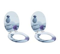 Lumanois Asiento de Inodoro de Cierre Suave 2 pcs Gris 44 x 38 cm,Fontanería,Piezas y Herramientas para componentes de fontanería,Accesorios de baño y bidé,Asientos de inodoros y bidés,6.4kg-3414541