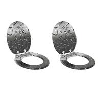 Lumanois Asiento de Inodoro de Cierre Suave 2 pcs Gris 44 x 38 cm,Fontanería,Piezas y Herramientas para componentes de fontanería,Accesorios de baño y bidé,Asientos de inodoros y bidés,6.4kg-3414539