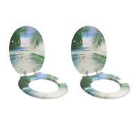 Lumanois Asiento de Inodoro de Cierre Suave 2 pcs Verde 44 x 38 cm,Fontanería,Piezas y Herramientas para componentes de fontanería,Accesorios de baño y bidé,Asientos de inodoros y bidés,6.4kg-3414547