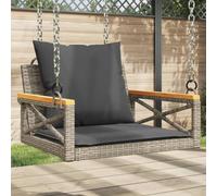 Lumanois Banco Columpio con Cojines ratán sintético Gris 63x62x40 cm,Mobiliario,Muebles de jardín,Asientos de Exterior,Bancos de jardín,7.6kg-368174