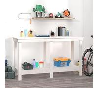 Lumanois Banco de Trabajo de Madera Maciza de Pino Blanca 140x50x80 cm,Organización y Almacenamiento de Herramientas,Mesas de Trabajo,18.8kg-822507