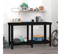 Lumanois Banco de Trabajo de Madera Maciza de Pino Negro 140x50x80 cm,Organización y Almacenamiento de Herramientas,Mesas de Trabajo,18.8kg-822510