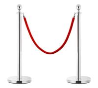 Lumanois Barrera portátil de Colas VIP 3 pzas Acero Inoxidable Plateado, Economía e Industria Avisos Señales de Advertencia y protección, Plateado, 13.35kg