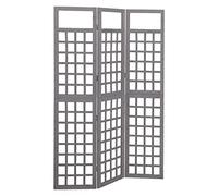 Lumanois Biombo/Enrejado de 3 Paneles Madera de Abeto Gris 121x180 cm,Mobiliario,Divisores de ambientes,6.16kg-316486