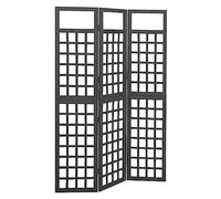 Lumanois Biombo/Enrejado de 3 Paneles Madera de Abeto Negro 121x180 cm,Mobiliario,Divisores de ambientes,6.22kg-316482