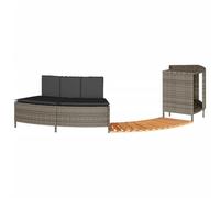 Lumanois Borde bañera hidromasaje Madera Acacia y ratán sintético Gris,Casa y jardín,Accesorios para Piscinas y SPA,18kg-365613