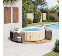 Lumanois Borde bañera hidromasaje Madera Acacia y ratán sintético Gris,Casa y jardín,Accesorios para Piscinas y SPA,50.1kg-3270650