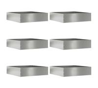 Lumanois Borde de Césped 6 pcs Plateado 50 x 50 x 13 cm,Vallas de jardín,Ribetes y Bordes para jardín,8.62kg-874727